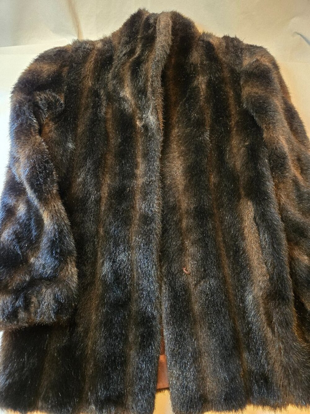 Faux Mink Car Length Coat